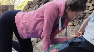 Risky Outdoor Sex With 18yo Brunette Teen